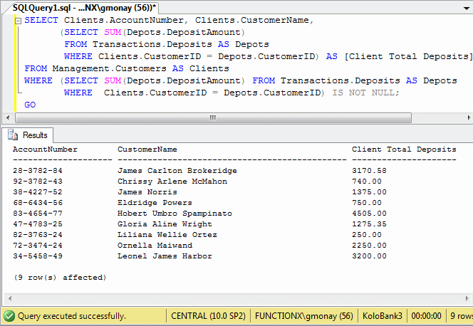 Introducing Subqueries