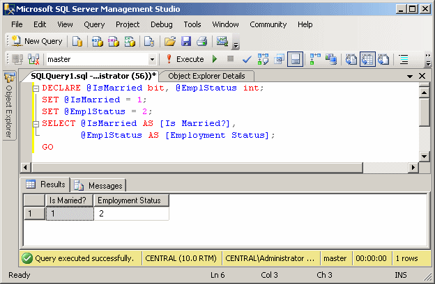 Declaring integer variables