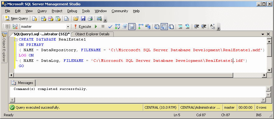 The CREATE DATABASE Statement