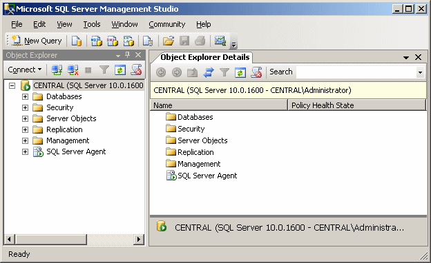 Object Explorer Details