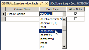 Spatial Type Columns