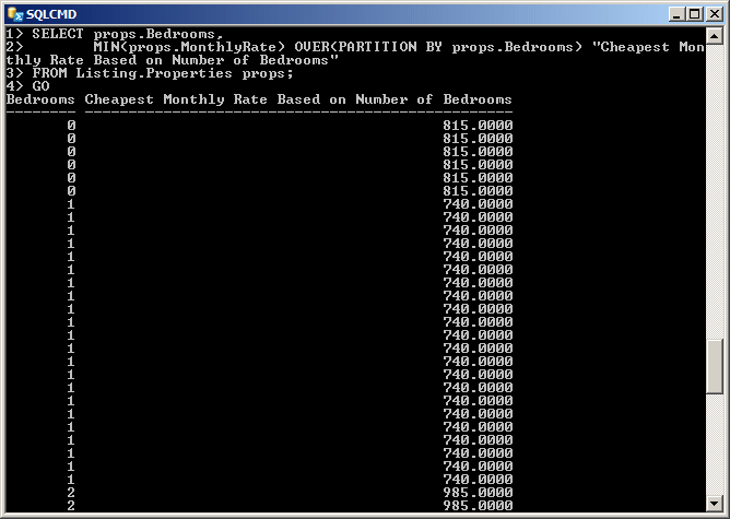 Selecting Records Over a Partition