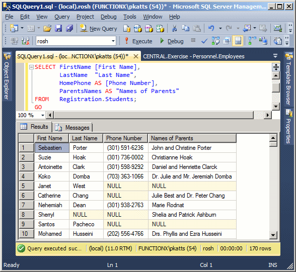 The Alias Name of a Column
