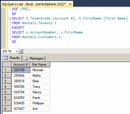Finding Records Exceptions