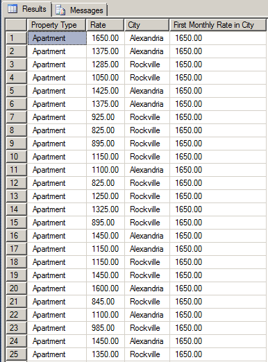 Getting the First Value of a Selected Field