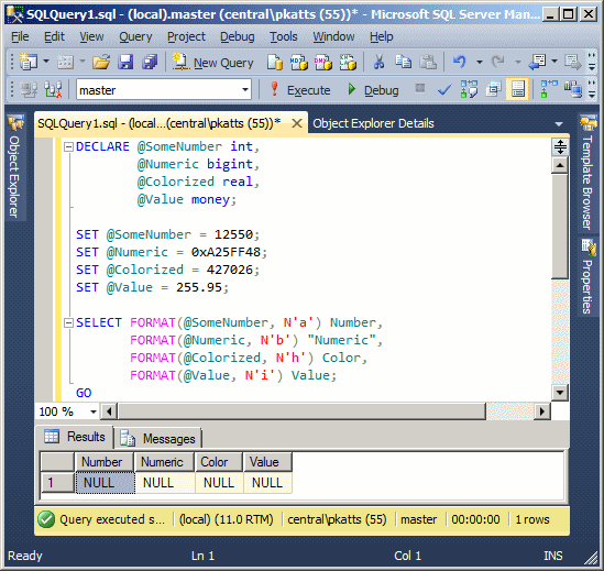 Value Formatting
