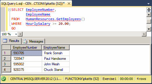 Inline Table-Valued Function