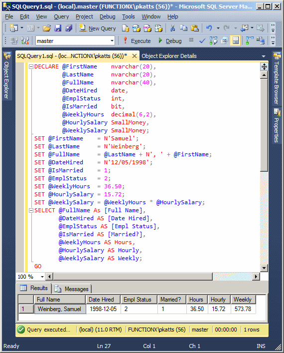 Declaring string variables