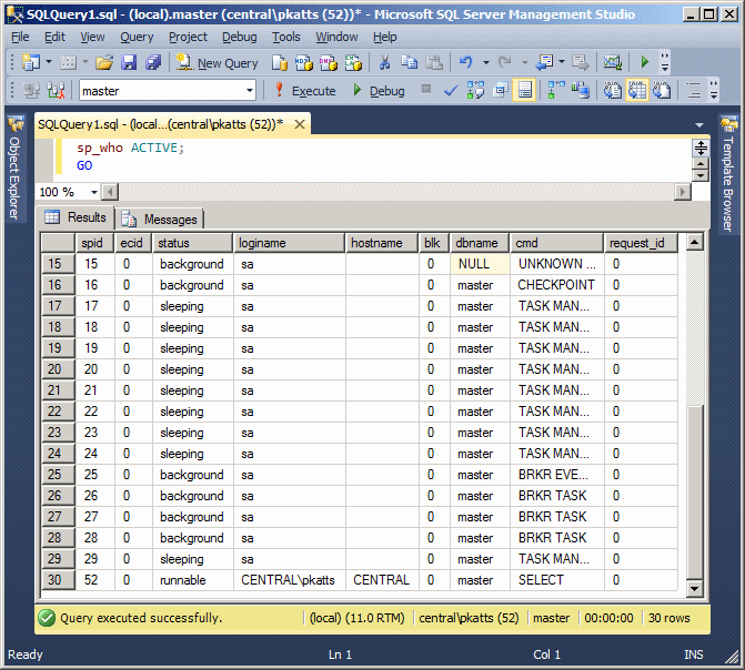 sp_who Stored Procedure
