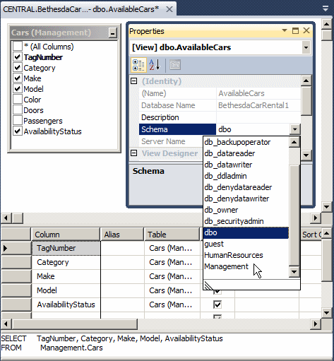 Assigning a View to a Schema