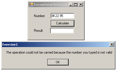 An exception with a custom message