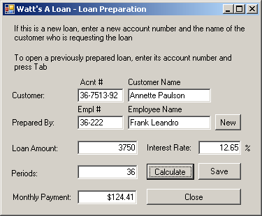 Watts A Loan - Loan Result