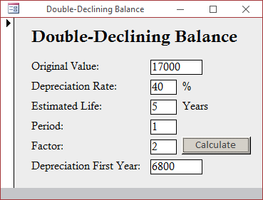 Calculating Depreciation Using the Double-Declining Balance