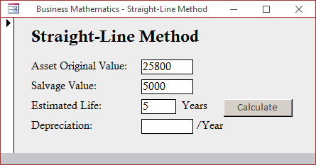 Calculating Depreciation Using the Straight-Line Method