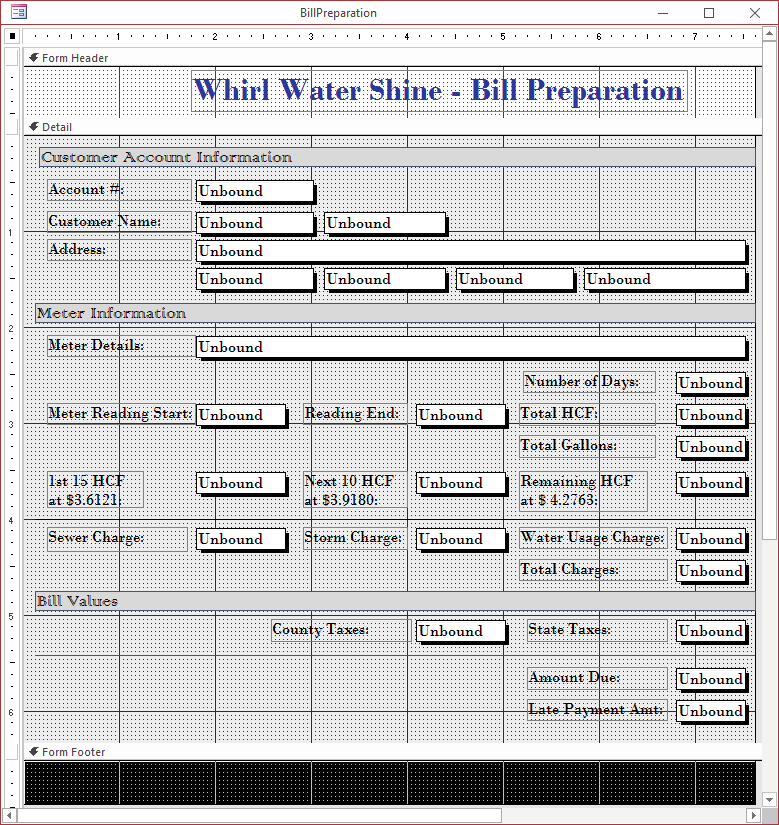 Whirl Water Shine - Bill Preparation