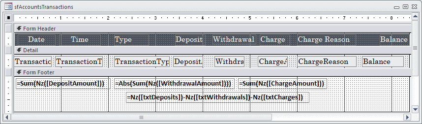 Kolo Bank - Accounts Transactions Sub-Form
