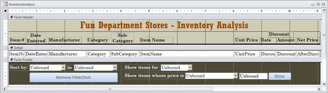 Store Items Inventory