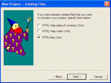 New Project - Existing Files
