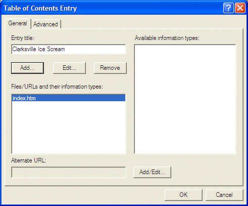 Table of Contents Entry