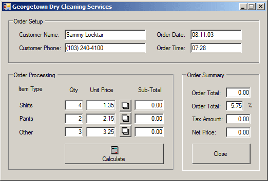 Georgetown Cleaning Services - Order Processing