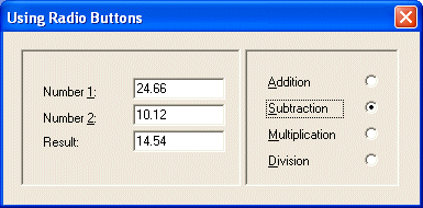 Using Radio Buttons