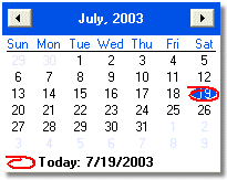 The Month Calendar control