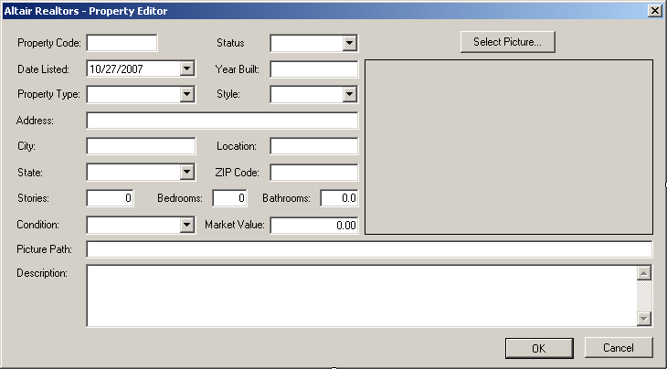 Altair Realtors: Property Editor