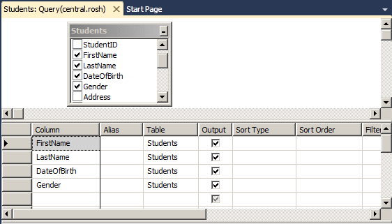 Selecting some fields