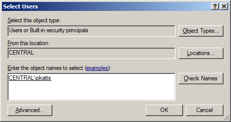 Select Users, Contacts, or Computers