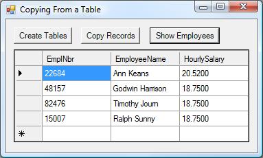 Copying From a Table