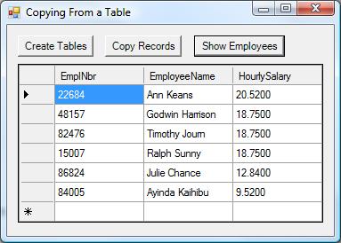 Copying From a Table