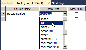 Setting Data Types