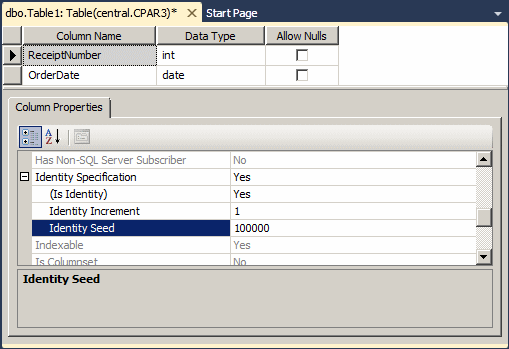 Visually Creating an Identity Column