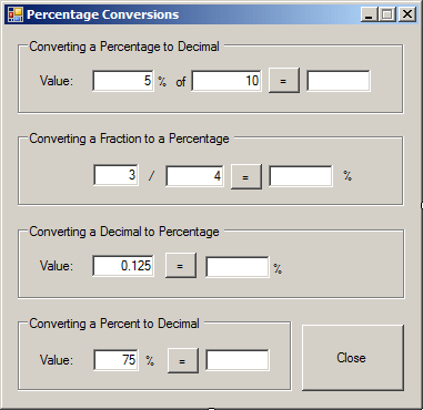 Percentation Conversion