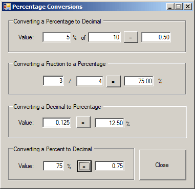 Percentation Conversion