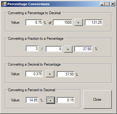 Percentation Conversion