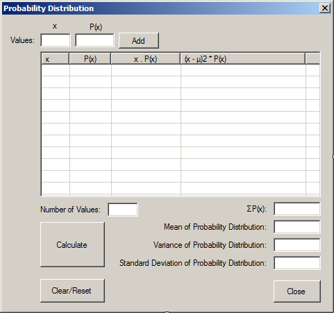 Standard Deviation for Probability Distribution