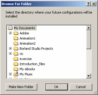 The Browse For Folder Dialog Box