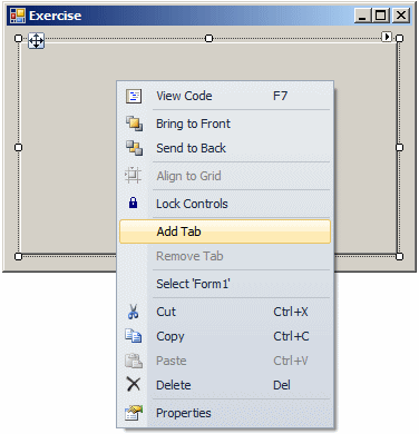Creating tab pages on a tab control