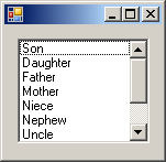 A List Box With a Vertical Scroll Bar