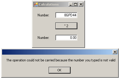 An exception with a custom message