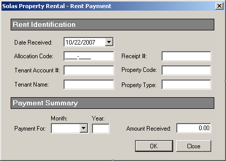 Solas Property Rental: Rent Payment
