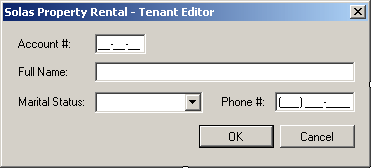 Solas Property Rental: Customer Editor