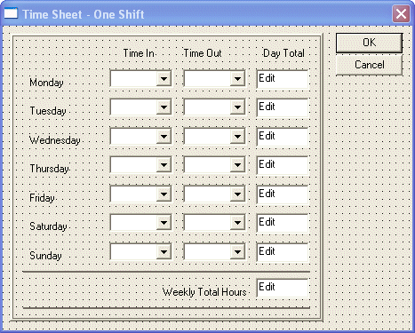 The Time Sheet Application Design