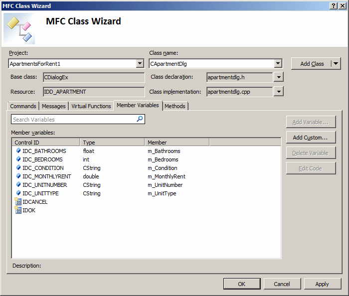 MFC Class Wizard