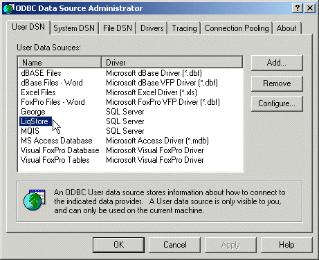 ODBC Data Source Administrator
