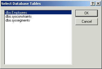 Select Database Tables