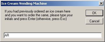 Microsoft Visual Basic Input Box
