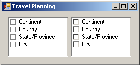 Checked List Box: Travel Planning