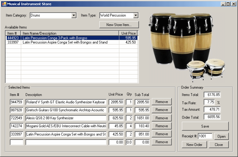 Musical Instrument Store: Customer Order